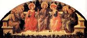 Fra Filippo Lippi Sts Francis,Lawrence,Cosmas or Damian,John the Baptist,Damian or Cosmas,Anthony Abbot and Peter oil painting reproduction